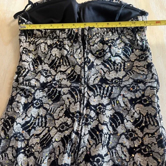 Y2K Sexy Vintage La Scala Lace Sequin Rhinestone Cocktail Dress Size Small/XS - Picture 4 of 5